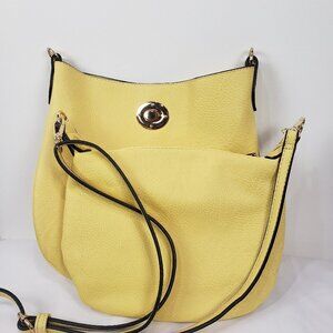 Yellow Crossbody with Convertible Pouch Bag